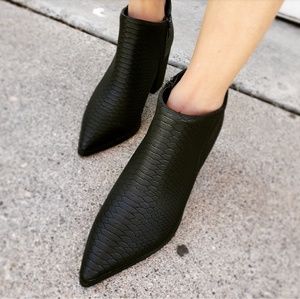 The Alena Black Snake Print Bootie